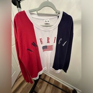Red white & blue sweatshirt, size XL